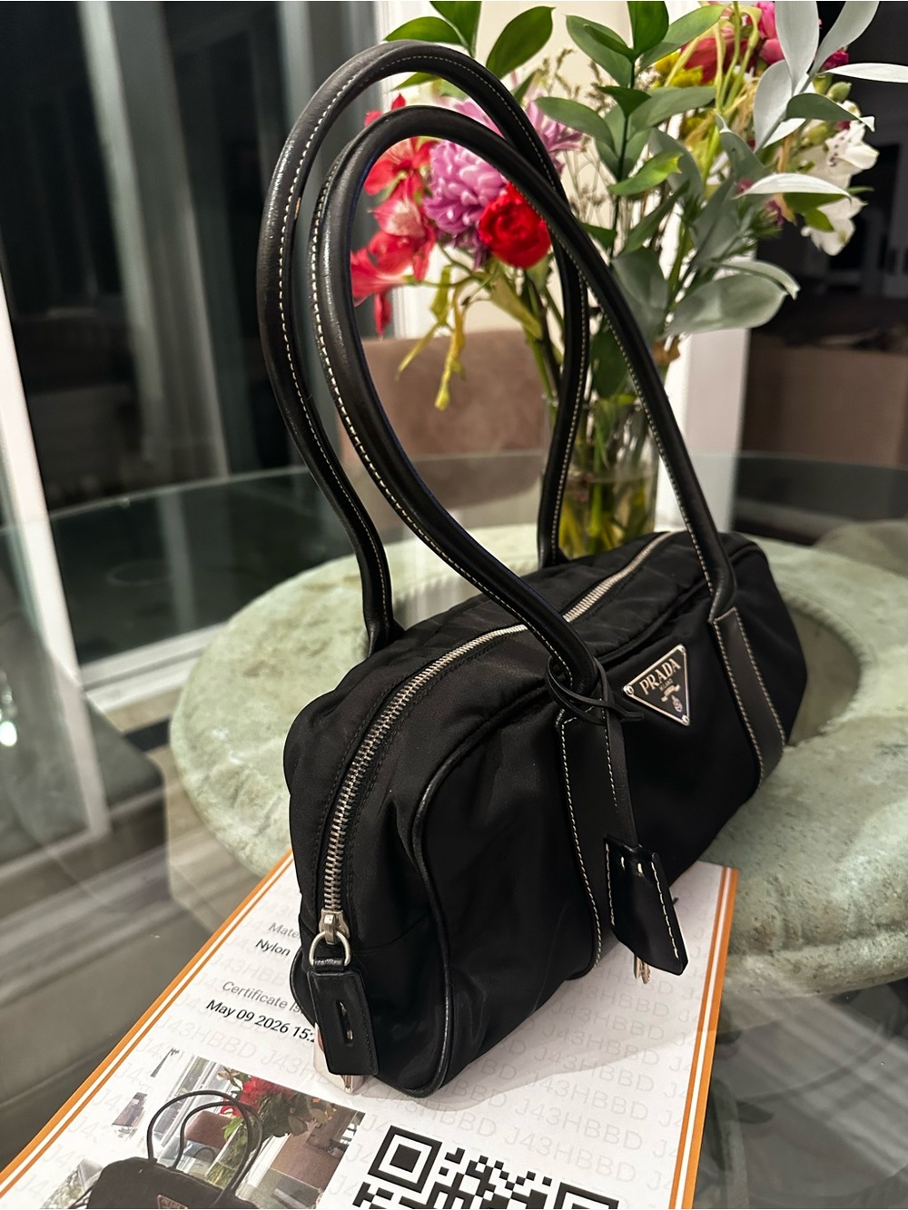 Authentic Prada Black Nylon Shoulder Bag w/ Lock - Iconic Designer Tote - Picture 6 of 15
